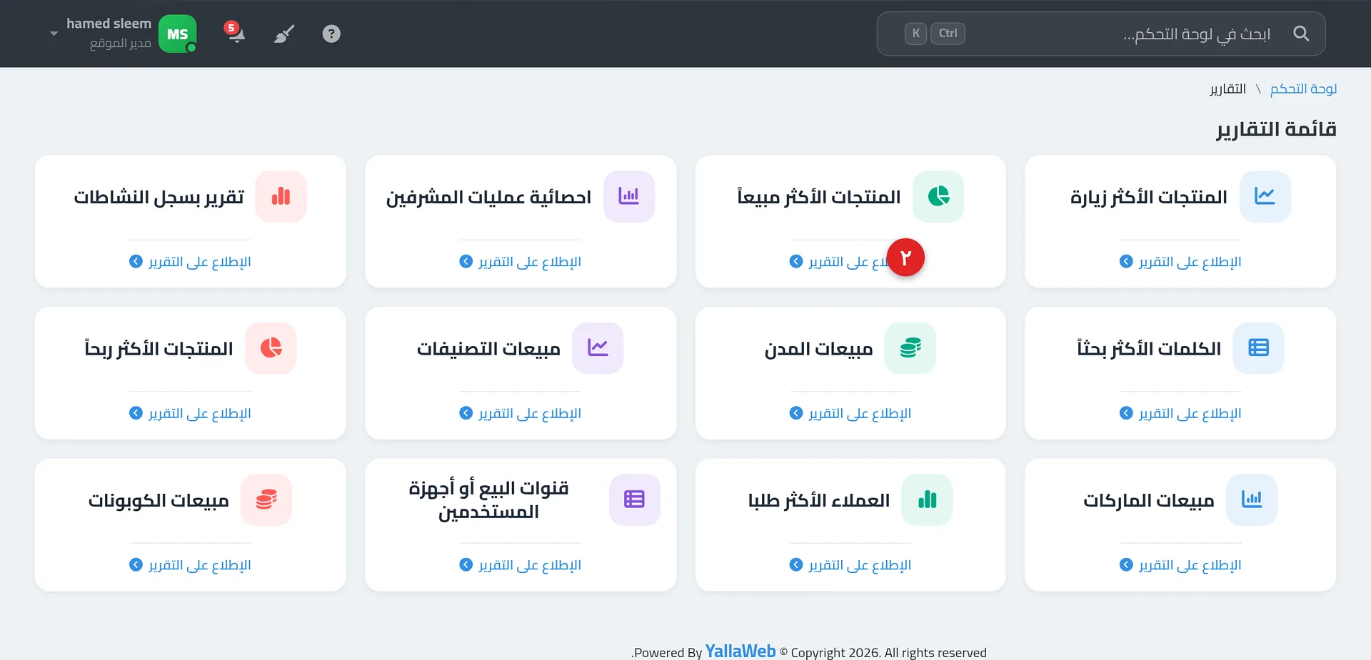 جدول تقرير المنتجات الأكثر مبيعاً وتظهر أعمدته وصور المنتجات