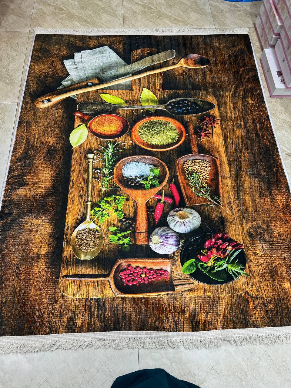 حافظه مطبخ رسومات 3D قمرررر 🍇🥭🍓 مقاس 160 في220