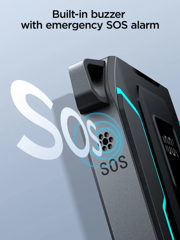 شاحن باور بانك JR-L017 بقدرة 22.5 وات 10000 مللي امبير في الساعة مع كابلات مزدوجة، أسود من جوي رووم