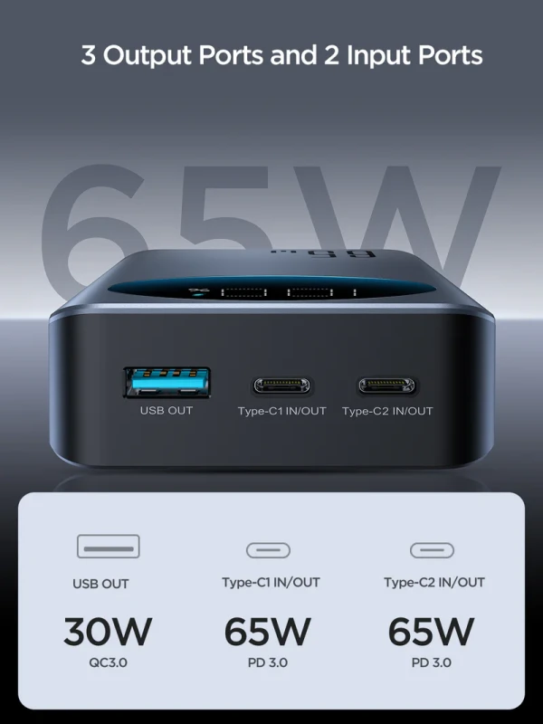 الموديل JR-PBF04 بنك الطاقة 65 واط من الشركه العملاقه جويرووم بضمان تراست