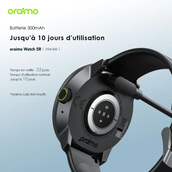 oraimo Watch 5R ساعة ذكية أموليد IP68 مقاس 1.43 بوصة
