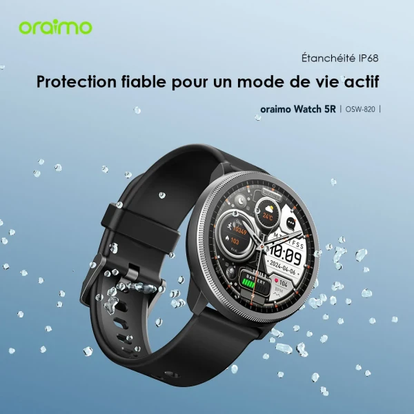 oraimo Watch 5R ساعة ذكية أموليد IP68 مقاس 1.43 بوصة