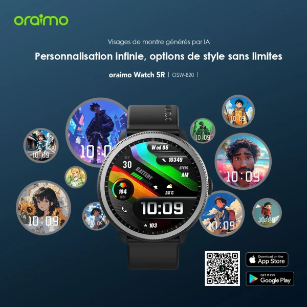 oraimo Watch 5R ساعة ذكية أموليد IP68 مقاس 1.43 بوصة