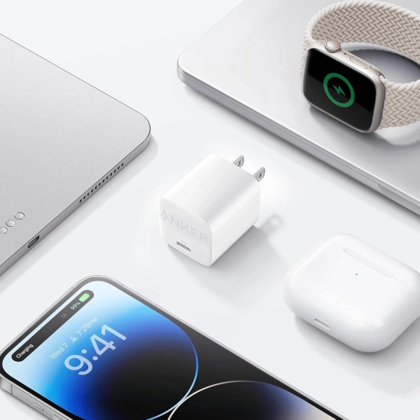 شاحن Anker 313 | شحن فائق سريع 30 واط – صغير وقوي بتقنية GaN