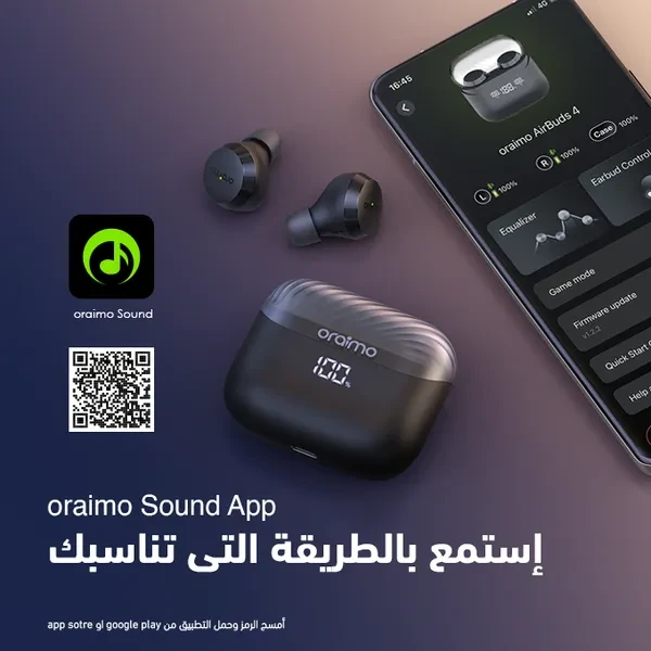 oraimo AirBuds 4 ENC – سماعات TWS بشاشة LED وجودة صوت فائقة