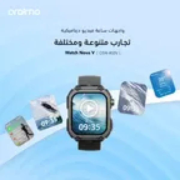 oraimo Watch Nova V ساعة فيديو عالية الدقة مقاس 2.01 بوصة تواجه ساعة ذكية