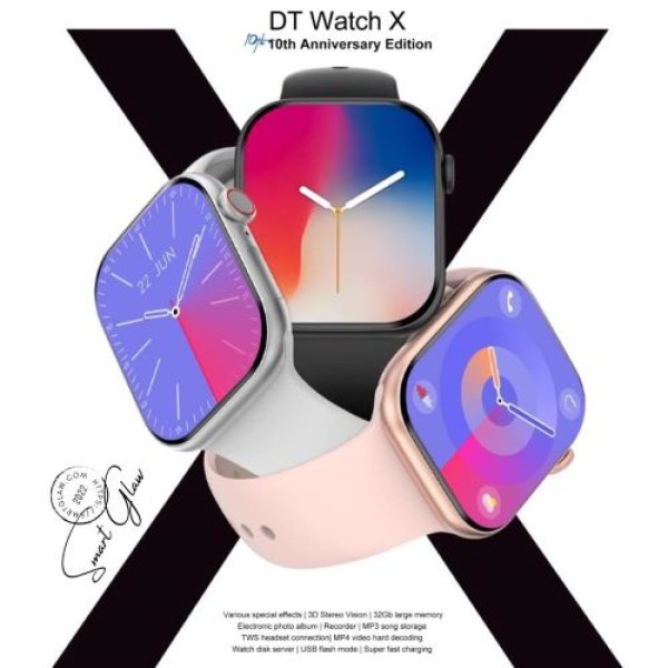 ساعه DT Watch X  البديل الاقوي لساعة apple الجديده + استراب قماش هديه