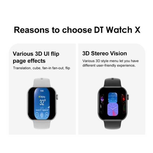 ساعه DT Watch X  البديل الاقوي لساعة apple الجديده + استراب قماش هديه