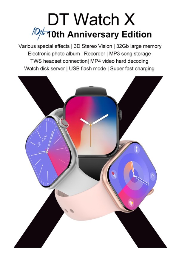 ساعه DT Watch X  البديل الاقوي لساعة apple الجديده + استراب قماش هديه