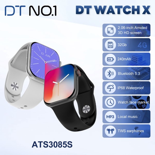 ساعه DT Watch X  البديل الاقوي لساعة apple الجديده + استراب قماش هديه
