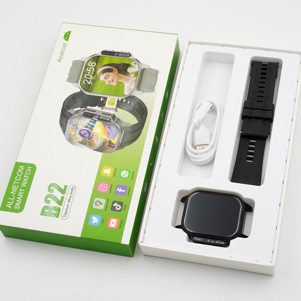 ساعه ذكيه بشريحه B22 بذاكره تخزين 64 جيجا ورام 4 وشاشه اموليد