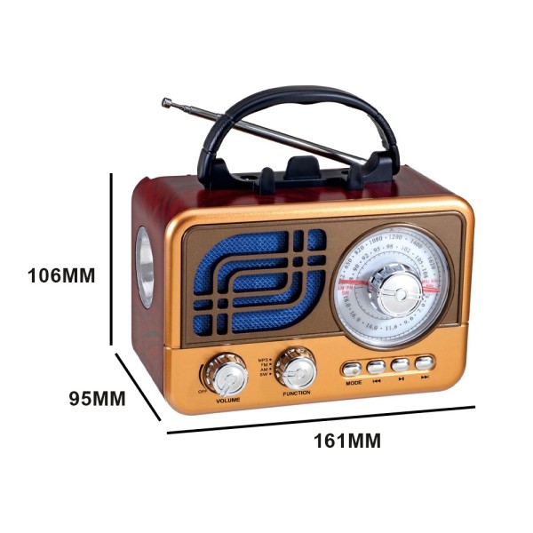 راديو و سماعة بلوتوث R-137BT بتصميم خشبي أنيق وصوت نقي