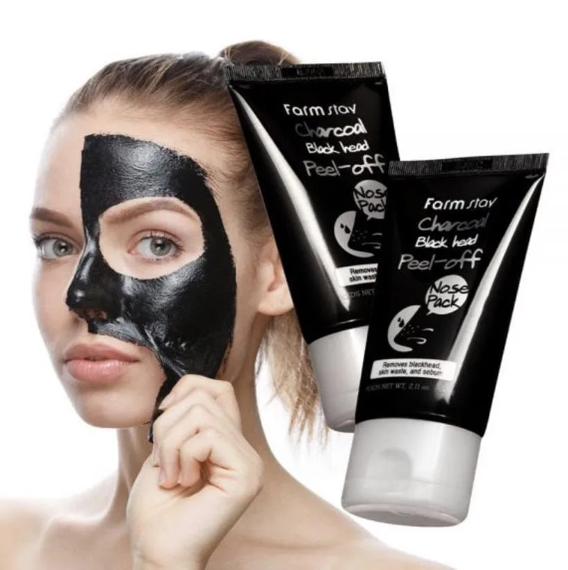 فارم ستاي ماسك ازالة الرؤوس السوداء بالفحم - Farm Stay Charcoal Black Head Peel Off Mask Pack 100G