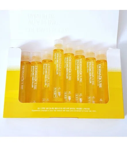 فارم ستاي امبولات فيلر الشعر  بالفيتامينات  - ديرما كيوب فيتا كلينك 13 مللي |  Farm Stay Derma Cube Vita Clinic Hair Filler - 1Pack (13Ml X 10Pcs)
