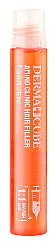 فارم ستاي امبولات فيلر الشعر ديرما كيوب  بالاحماض  الامينيه 13 مللي | Farm Stay Derma Cube Amino Clinic Hair Filler 1Pack (13Ml X 10Pcs)