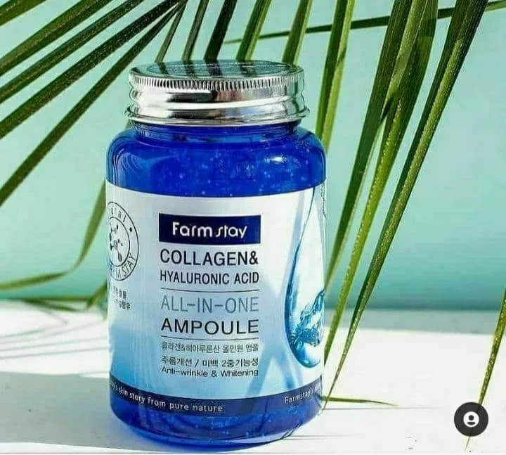 فارم ستاي كولاجين & هيلورنيك اسيد خماسي المفعول 250ملل  |  farm stay collagen and hyaluronic acid all in one ampoule 250ml