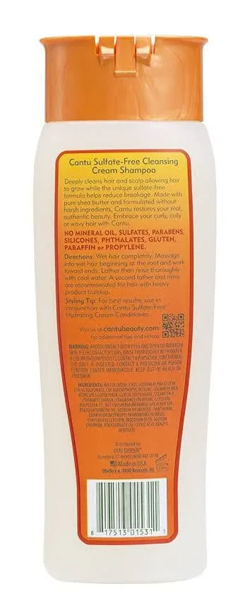 كانتو شامبو بخلاصة زبدة الشيا للشعر الطبيعي  | Cantu Shea Butter for Natural Hair Sulfate-Free Cleansing Cream Shampoo - 400 ml