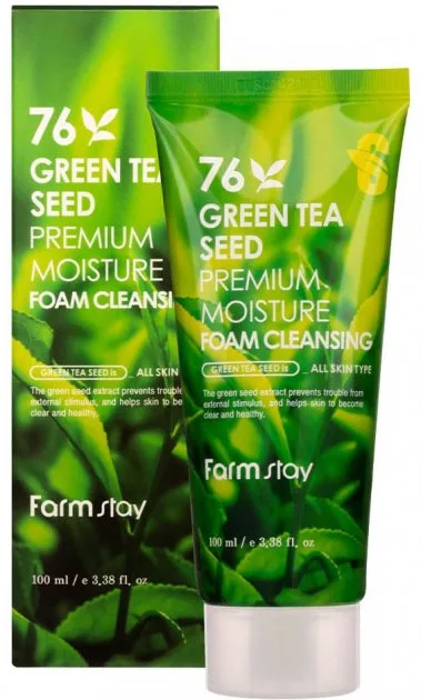 فارم ستاي 76 غسول بخلاصة حبوب الشاى الاخضر المرطب المتميز | farm stay 76 green tea seed premium moisture foam cleansing