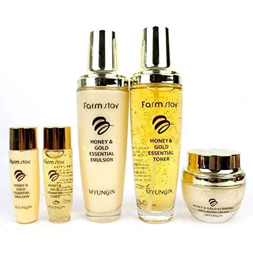 فارم ستاي مجموعة العناية بالبشرة مكون من العسل & الذهب | Farm Stay  Essential Honey & Gold Skincare Set