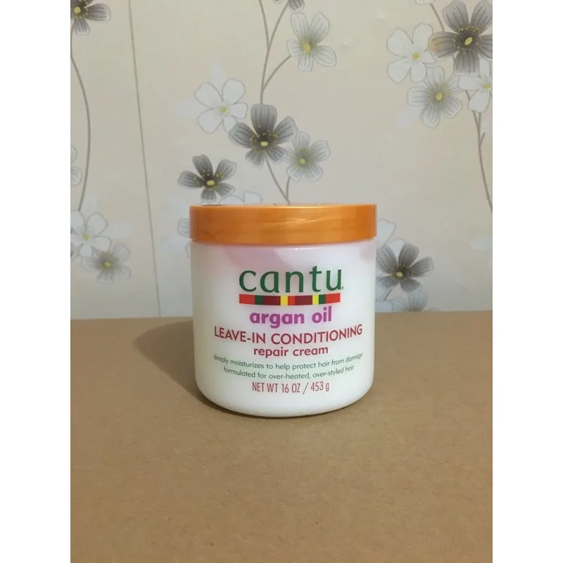 كانتو ليف ان كريم لحماية الشعر من التلف بزيت الأرجان 453 جرام  | Cantu Argan Oil Leave In Conditioning Repair Cream - 453 G