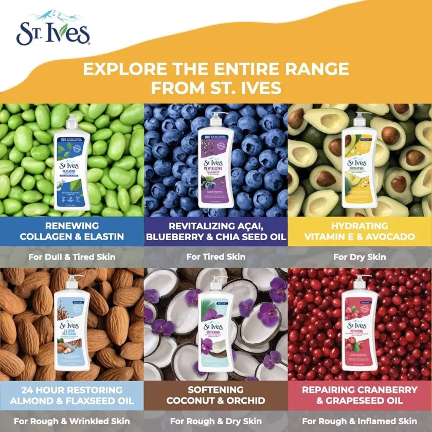 سانت ايفز لوشن ترطيب الجسم بفيتامين هـ والأفوكادو 621 مل |  St. Ives Hydrating Vitamin E & Avocado Body Lotion - 621ml