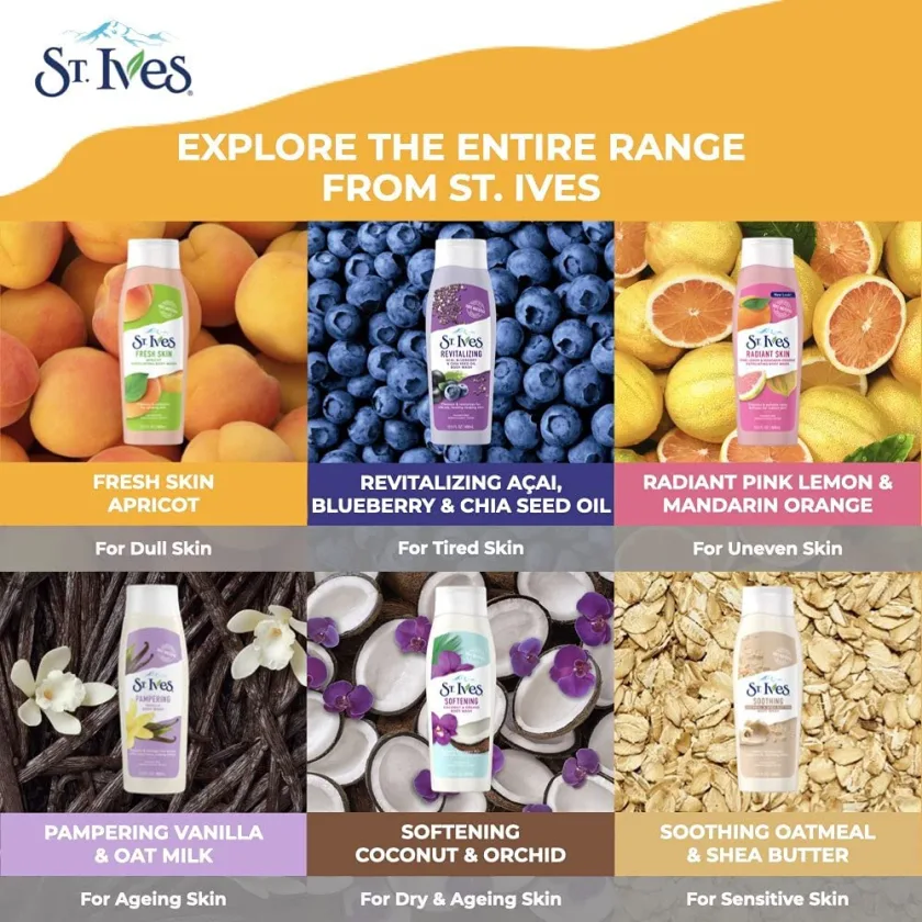 سانت ايفز غسول جسم منعم بجوز الهند والأوركيد 400 مل  - St. Ives Soft And silky Coconut And Orchid Body Wash - 400 ml