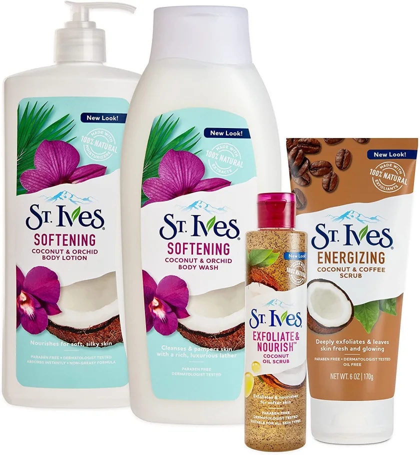 سانت ايفز غسول جسم منعم بجوز الهند والأوركيد 400 مل  - St. Ives Soft And silky Coconut And Orchid Body Wash - 400 ml
