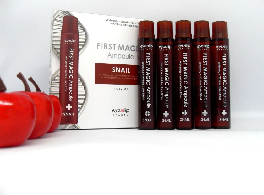 اينليب امبول هلام الحلزون فيرست ماجيك للوجه ( 13 مل * 5 امبولات ) | (13ml X 5PCS) eyenlip first magic snail ampoules