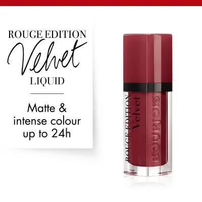 برجوا احمر شفاه اوديشن فيلفت  - 24  دراك شيري | Bourjois Rouge Edition Velvet Liquid Lipstick 24 Dark Chérie