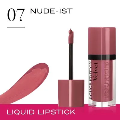 برجوا احمر شفاه اوديشن فيلفت  - 07  نودي ايست | Bourjois Rouge Edition Velvet Liquid Lipstick 07 NUDE-IST