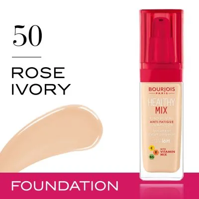 كريم اساس هيلثي مكس من برجوا -  N50 روز ايفوري | Bourjois Healthy Mix Foundation - 30ml N50 Rose Ivory