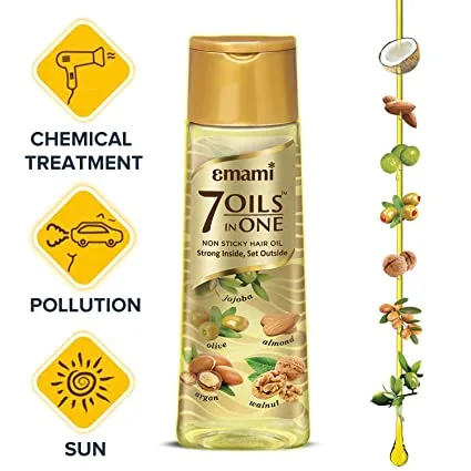 زيت امامي الهندي للعناية بالشعر 300 ملل ايمامي 7 زيوت في 1 للتحكم في تلف الشعر  |  Emami 7 oils in one damage control hair 300ml