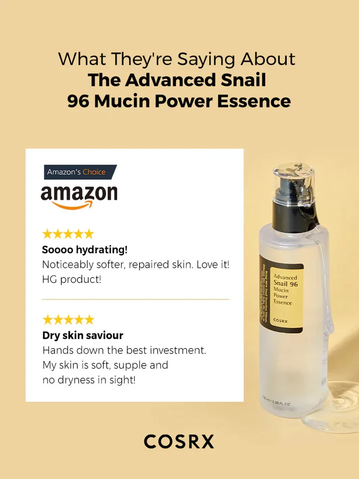 كوزركس إيسنس الحلزون المتقدم 96% لترطيب وتجديد البشرة 100 مل | COSRX Advanced Snail 96 Mucin Power Essence 100ml