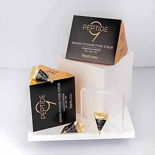 فارم ستاي اسكرب بيكنج باودر ب البيبتد واحماض الفواكهه والاحماض الامينيه  (25) قطعه  |  Farm stay Peptide 9 Baking Powder Pore Scrub (25) Pieces