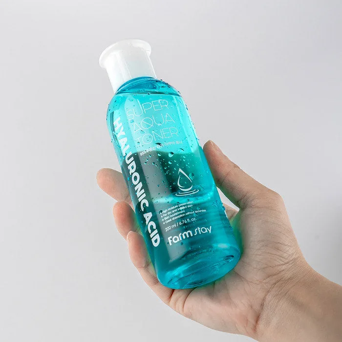 فارم ستاى تونر  سوبر اكوا  بحمض الهيالورونيك (200ملل)  |  FarmStay Hyaluronic Acid Super Aqua Toner 200ml