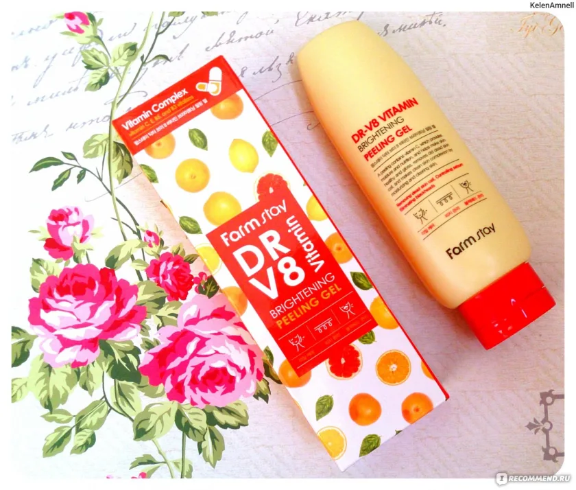 فارم ستاي جل تقشير فيتامين DR-V8 لتفتيح البشرة - 150 مل  |  Farm Stay Brightening DR-V8 Vitamin Peeling Gel 150 ML