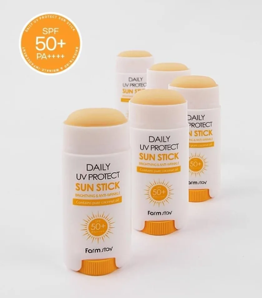 فارم ستاي كريم الوقاية من اشعة الشمس صن بلوك استيك 16جم  |  Farmstay  Daily UV Protect Sun Stick-16g SPF50+ PA++++ | Sunscreen