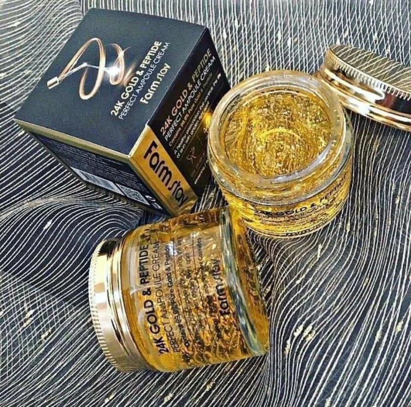 فارم ستاي كريم أمبول عيار 24 قيراط من الذهب والببتيد 80 مل   |  Farm Stay 24k gold peptide perfect ampoule cream - 80ML