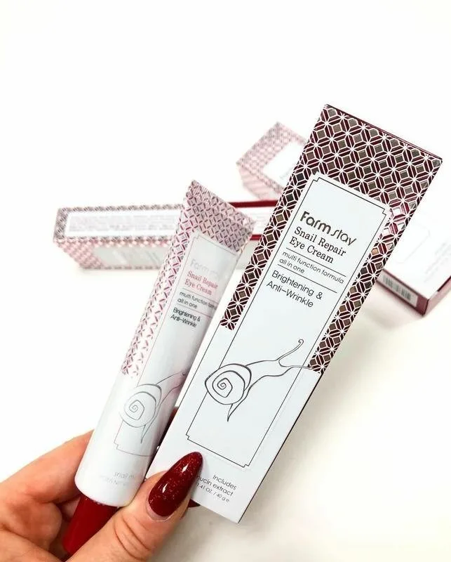 فارم ستاي كريم العين بالحلزون مضاد للتجاعيد 40 ملل  |  Farm stay Snail Repair Eye Cream - Brightening & Anti Wrinkle 40 ML