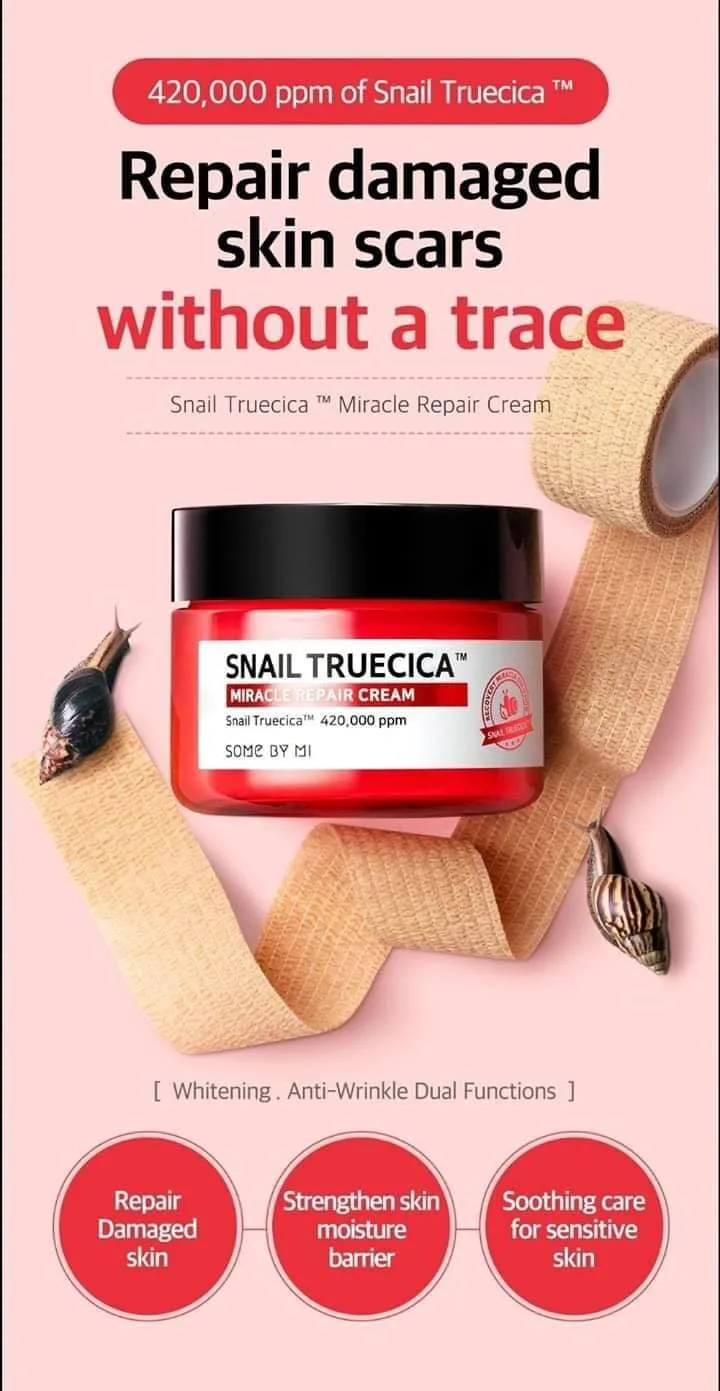 سام باي مي كريم ترميم سنيل تروسيكا ميراكل 60 جم  |  Some By Mi Snail Truecica Miracle Repair Cream - 60 gm