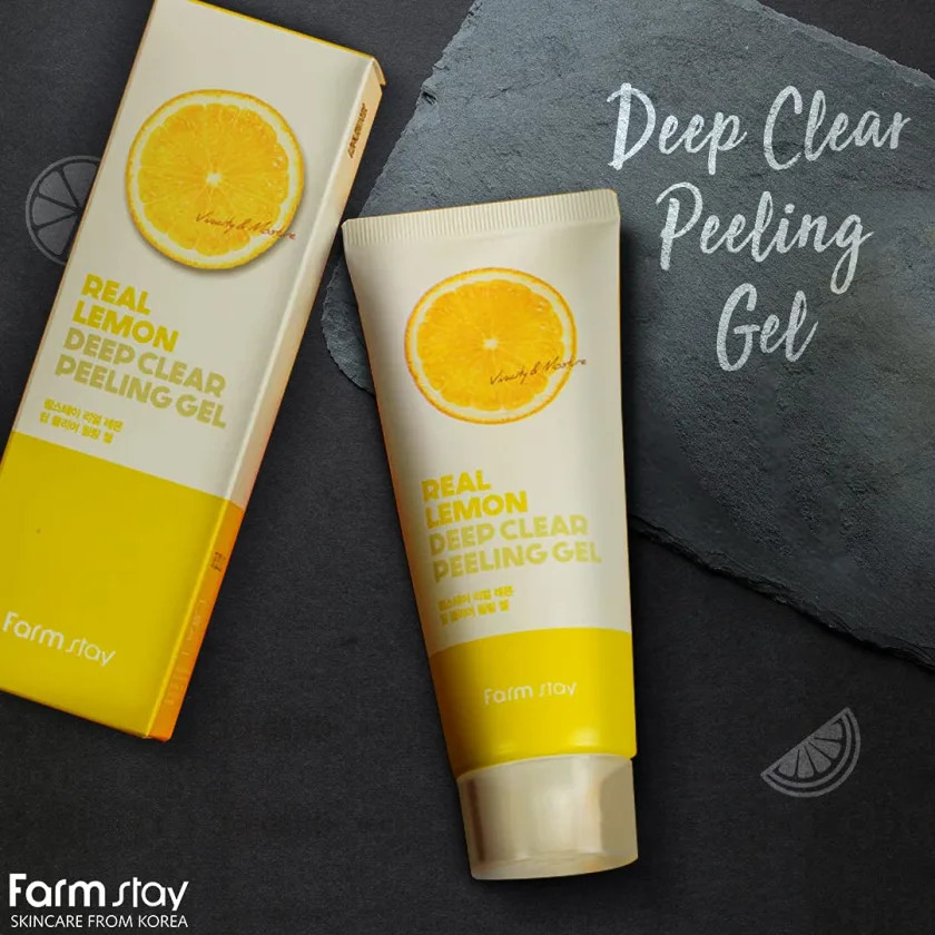 فارم ستاي جل تقشير باليمون 100ملل  |   Farm Stay Real Lemon Deep Clear Peeling Gel 100ml