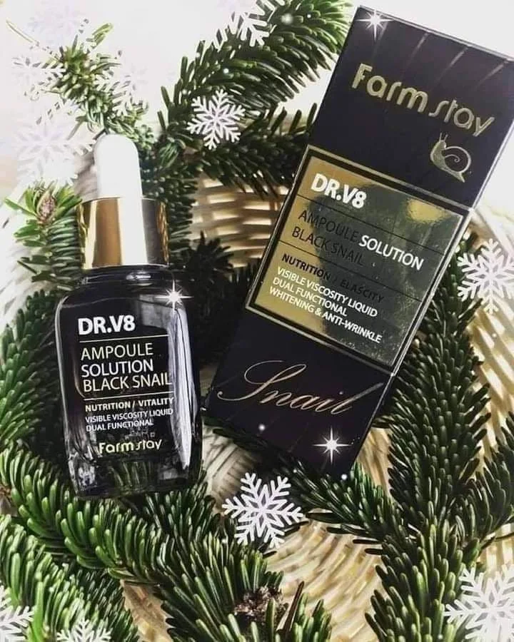 فارم ستاى سيروم الحلزون الأسود 30 ملل  |  Farm Stay Dr.V8 Black Snail Ampoule Solution 30 ml