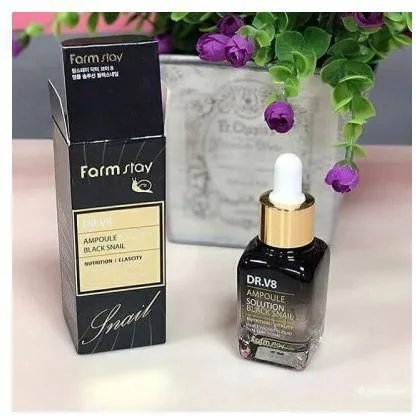 فارم ستاى سيروم الحلزون الأسود 30 ملل  |  Farm Stay Dr.V8 Black Snail Ampoule Solution 30 ml