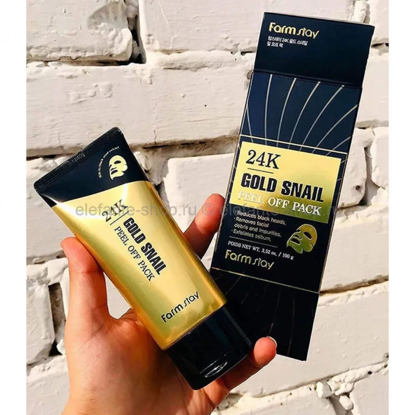 فارم ستاي  مقشر  للوجه بالحلزون الذهبي عيار 24  100جم  |  Farmstay 24K Gold Snail Peel Off Pack 100g