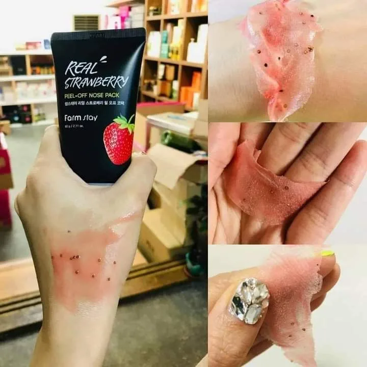فارم ستاي عبوة تقشير الأنف بالفراولة  60 جم  |  Farm stay Real Strawberry Peel-Off Nose Pack-60g