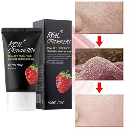 فارم ستاي عبوة تقشير الأنف بالفراولة  60 جم  |  Farm stay Real Strawberry Peel-Off Nose Pack-60g