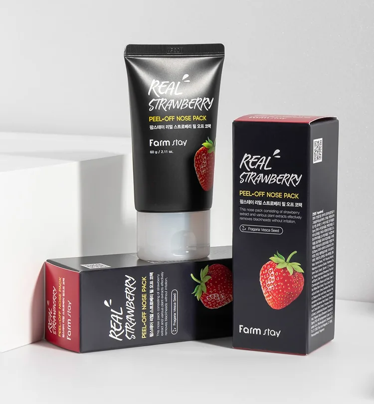 فارم ستاي عبوة تقشير الأنف بالفراولة  60 جم  |  Farm stay Real Strawberry Peel-Off Nose Pack-60g
