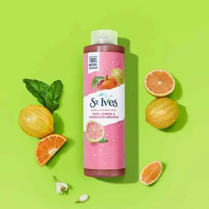 سانت آيفز غسول الجسم  للتقشير بالليمون الوردي والبرتقال 473 ملل  |  St. Ives Exfoliating Pink Lemon & Mandarin Orange Body Wash 473ml