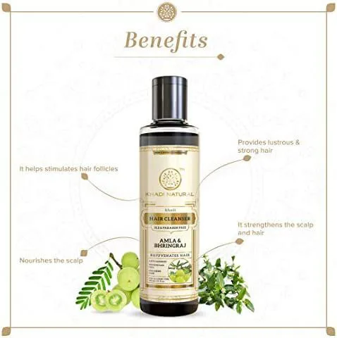 خادي هيربل أملا  وبرينجراج  شامبو لجميع أنواع الشعر | Khadi Natural Amla & Bhringraj Hair cleanser