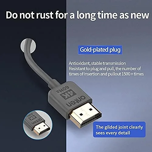 كابل HD عالي الدقة 161 بمنفذ 2.0 HDMI عالي السرعة 4K من اونتن (1.5 متر)